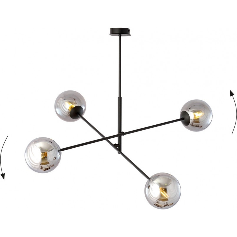 Lampa sufitowa Linear IV Emibig | Szklane kule, grafit/czarny