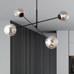 Lampa sufitowa Linear IV Emibig | Szklane kule, grafit/czarny