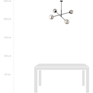 Lampa sufitowa Linear IV Emibig | Szklane kule, grafit/czarny