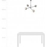 Lampa sufitowa Linear IV Emibig | Szklane kule, grafit/czarny