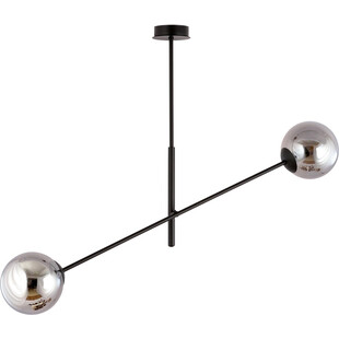 Lampa sufitowa 2 szklane kule Linear 102cm grafit / czarny Emibig