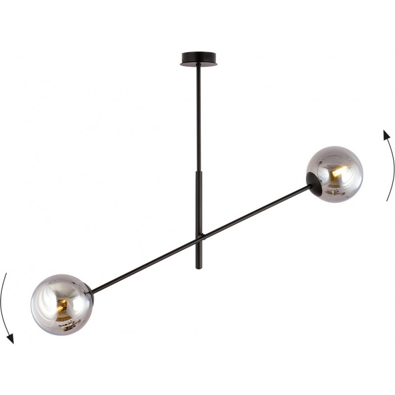 Lampa sufitowa LINEAR - 2 kule, grafit/czarny | Emibig