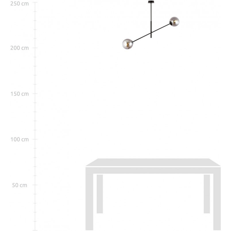 Lampa sufitowa LINEAR - 2 kule, grafit/czarny | Emibig