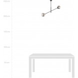 Lampa sufitowa LINEAR - 2 kule, grafit/czarny | Emibig
