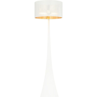 Lampa podłogowa z abażurem Estrella biało-złota Emibig