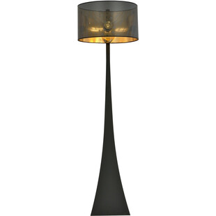 Lampa podłogowa z abażurem Estrella czarno-złota Emibig