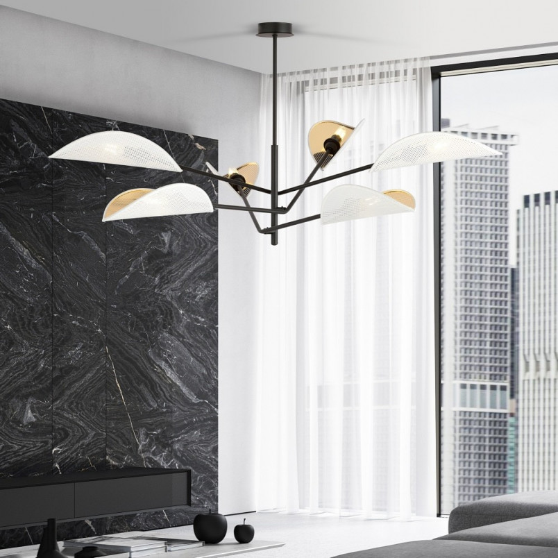Lampa Sufitowa Vene VI | Biało-Złota | Emibig