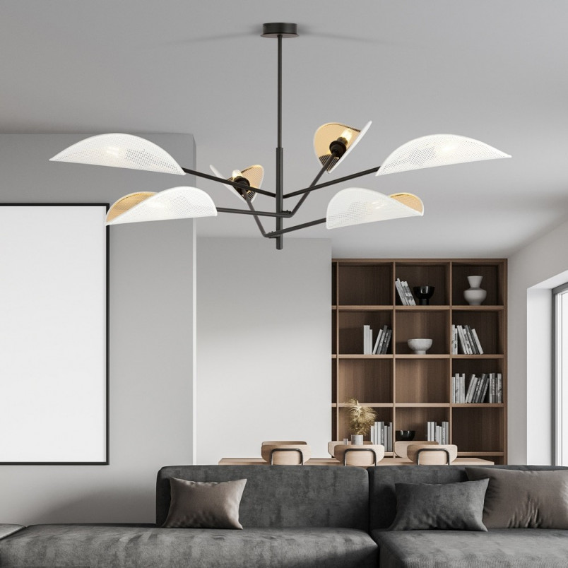Lampa Sufitowa Vene VI | Biało-Złota | Emibig