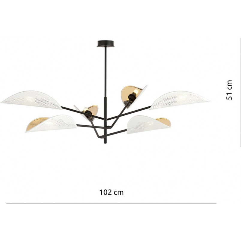 Lampa Sufitowa Vene VI | Biało-Złota | Emibig