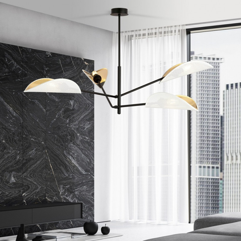 Lampa Sufitowa Vene IV | Biało-Złota | Emibig - Kup Teraz!