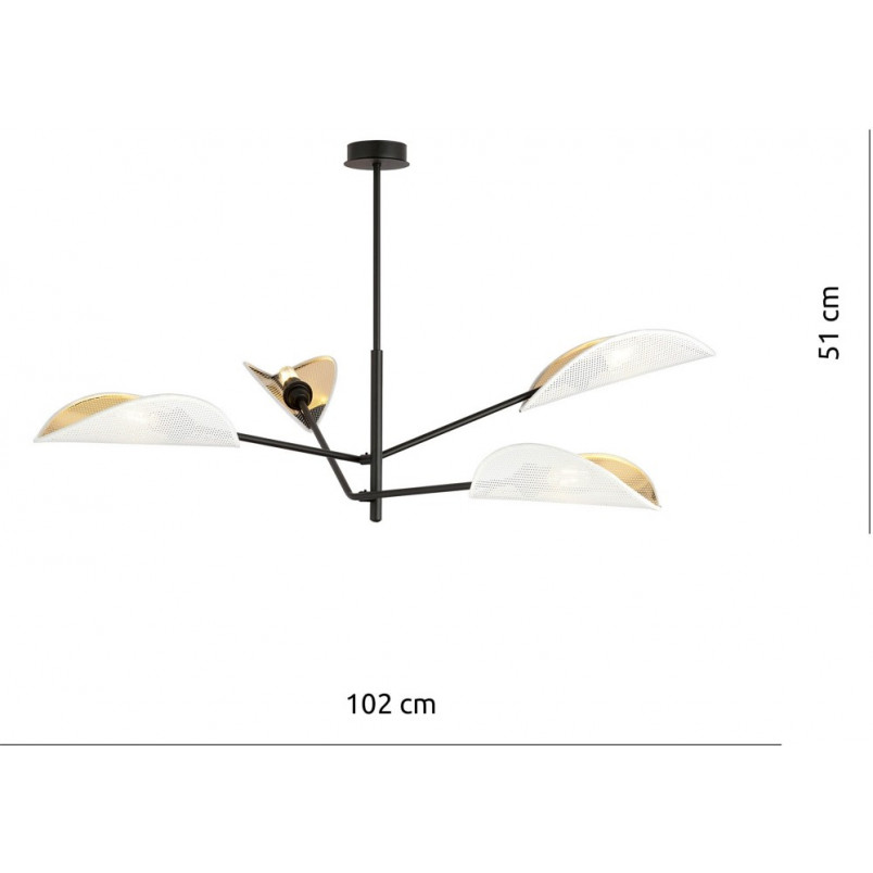 Lampa Sufitowa Vene IV | Biało-Złota | Emibig - Kup Teraz!