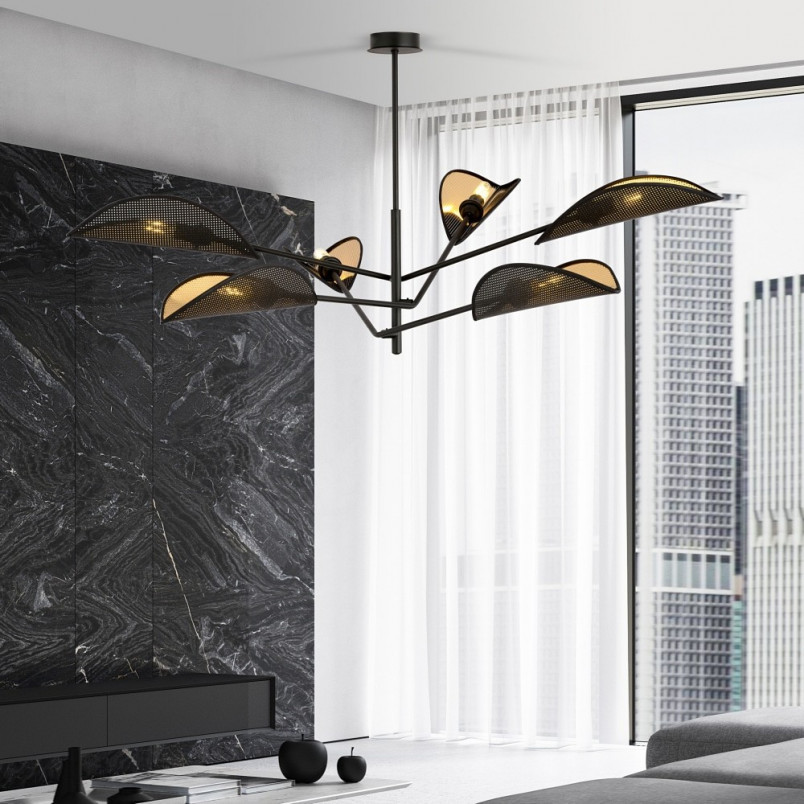 Lampa Sufitowa Vene VI Czarno-Złota | Emibig - Design i Jakość
