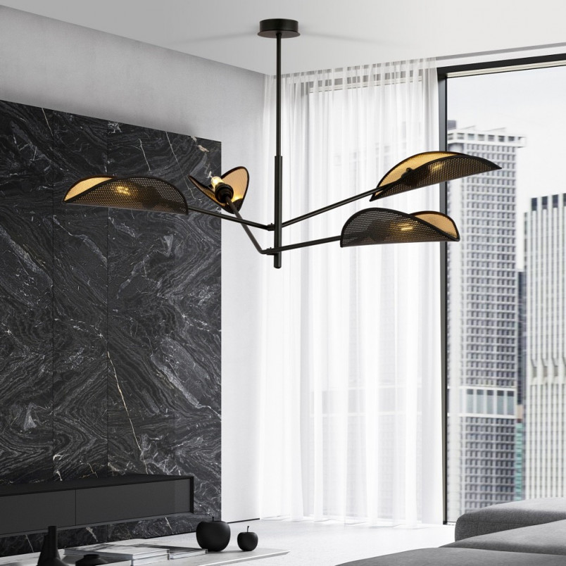 Lampa Sufitowa Vene IV Czarno-Złota | Emibig - Design i Jakość