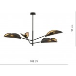 Lampa Sufitowa Vene IV Czarno-Złota | Emibig - Design i Jakość