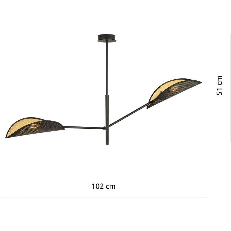 Lampa Sufitowa Vene II Czarno-Złota | Emibig - Design i Jakość