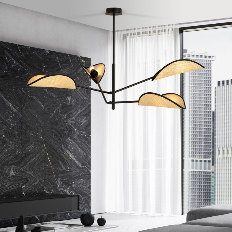 Lampa Sufitowa Boho Vene IV Emibig | 102cm, Brązowa
