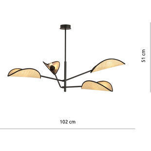 Lampa Sufitowa Boho Vene IV Emibig | 102cm, Brązowa