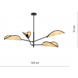 Lampa Sufitowa Boho Vene IV Emibig | 102cm, Brązowa