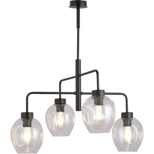 Lampa sufitowa szklana Lukka IV 63cm czarno-przeźroczysta Emibig