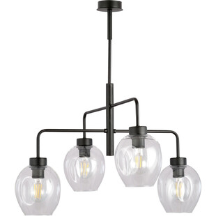 Lampa sufitowa szklana Lukka IV 63cm czarno-przeźroczysta Emibig