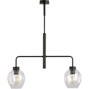 Lampa sufitowa szklana Lukka II 63cm czarno-przeźroczysta Emibig