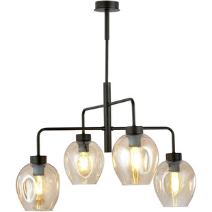 Lampa sufitowa szklana Lukka IV 63cm czarno-bursztynowa Emibig