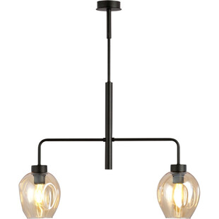Lampa sufitowa szklana Lukka II 63cm czarno-bursztynowa Emibig
