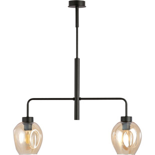 Lampa sufitowa szklana Lukka II 63cm czarno-bursztynowa Emibig