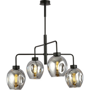 Lampa sufitowa szklana Lukka IV 63cm czarno-grafitowa Emibig