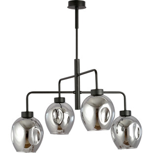 Lampa sufitowa szklana Lukka IV 63cm czarno-grafitowa Emibig