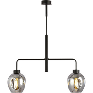 Lampa sufitowa szklana Lukka II 63cm czarno-grafitowa Emibig