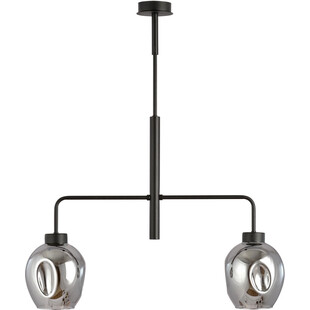 Lampa sufitowa szklana Lukka II 63cm czarno-grafitowa Emibig