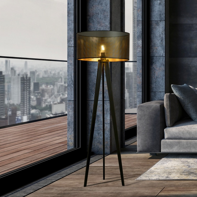 Lampa podłogowa Aston czarno-złota | Emibig - Elegancki Design