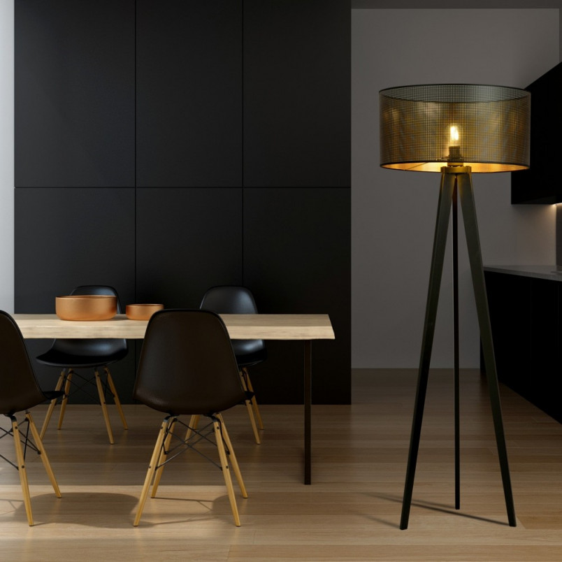 Lampa podłogowa Aston czarno-złota | Emibig - Elegancki Design