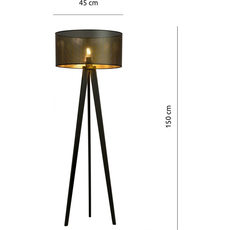 Lampa podłogowa Aston czarno-złota | Emibig - Elegancki Design