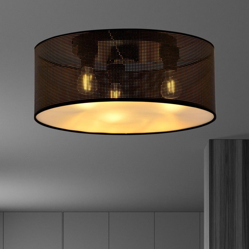 Plafon ażurowy Aston 50cm czarno-złoty Emibig | Sklep z lampami