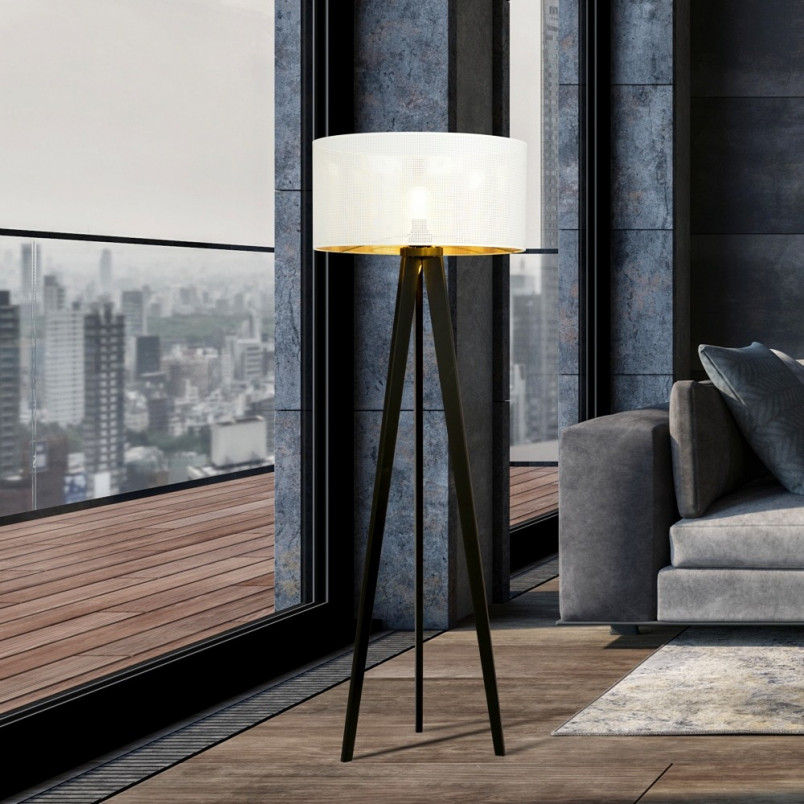 Lampa podłogowa Aston biało-złota Emibig | Sklep z lampami