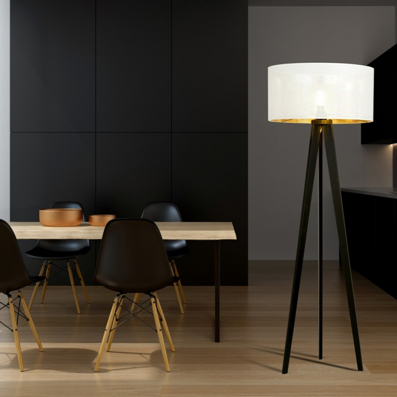 Lampa podłogowa Aston biało-złota Emibig | Sklep z lampami