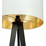 Lampa podłogowa trójnóg z abażurem Aston biało-złota Emibig do salonu