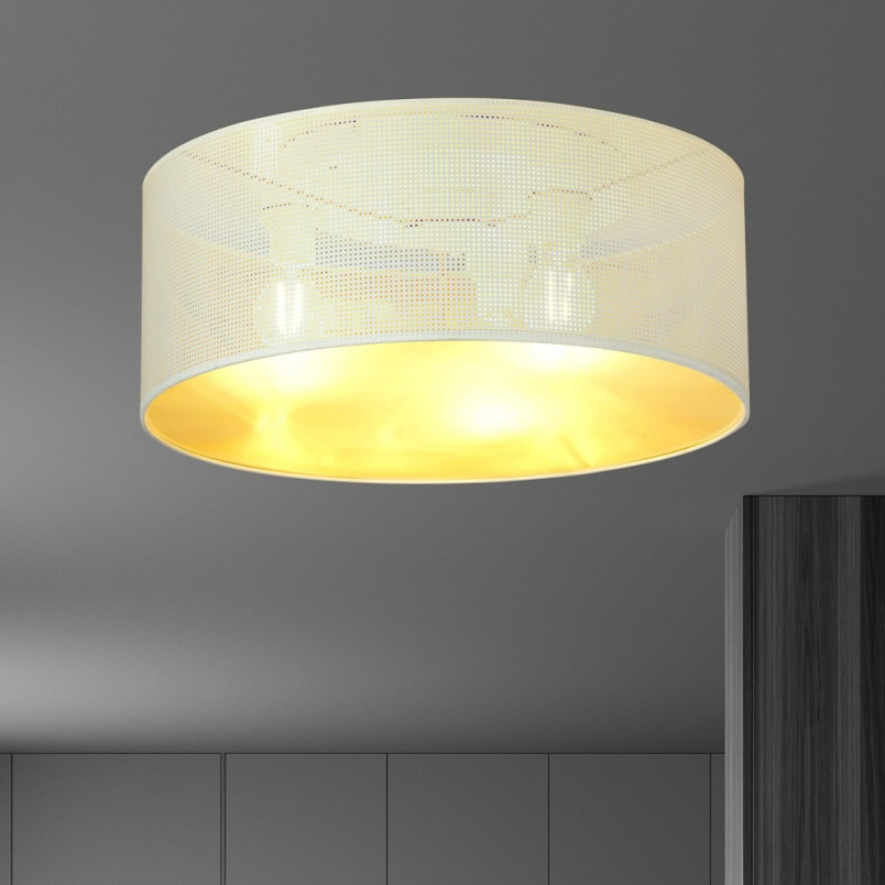 Plafon ażurowy Aston 50cm biało-złoty Emibig | Sklep z lampami
