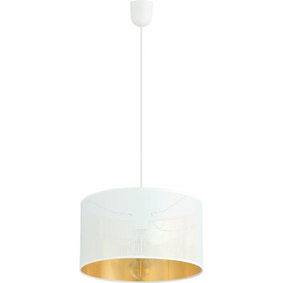 Lampa wisząca Aston - Biało-złota, ażurowa | Emibig