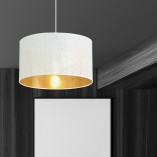 Lampa wisząca Aston - Biało-złota, ażurowa | Emibig