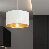 Lampy do salonu, sypialni i kuchni | Lampa wisząca okrągła ażurowa Aston 35 biało-złota Emibig