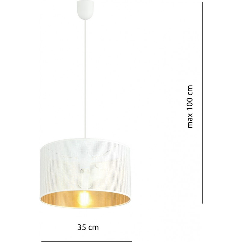 Lampa wisząca Aston - Biało-złota, ażurowa | Emibig
