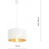 Lampa wisząca Aston - Biało-złota, ażurowa | Emibig