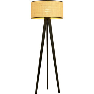 Lampa podłogowa trójnóg z abażurem Aston rattanowa Emibig