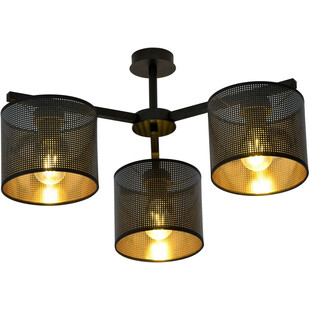 Lampa sufitowa ażurowa Jordan III 55cm czarno-złota Emibig
