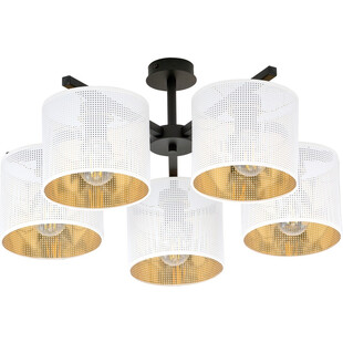 Lampa sufitowa ażurowa Jordan V 55cm biało-złota Emibig