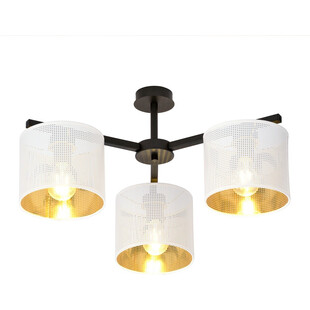 Lampa sufitowa ażurowa Jordan III 55cm biało-złota Emibig