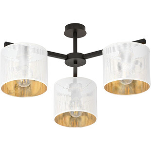 Lampa sufitowa ażurowa Jordan III 55cm biało-złota Emibig